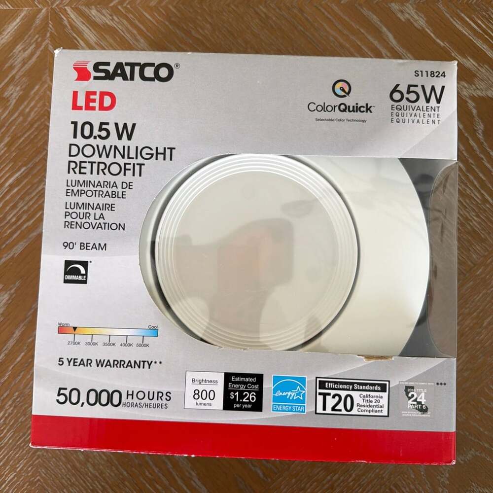 Satco S11824 LED Downlight Retrofit 10.5W 65W